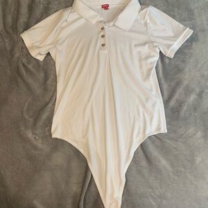 Guess White Polo Bodysuit